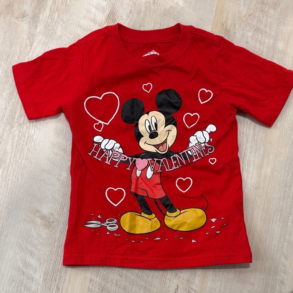 Disney Mickey Mouse Red Valentine's Graphic Tee